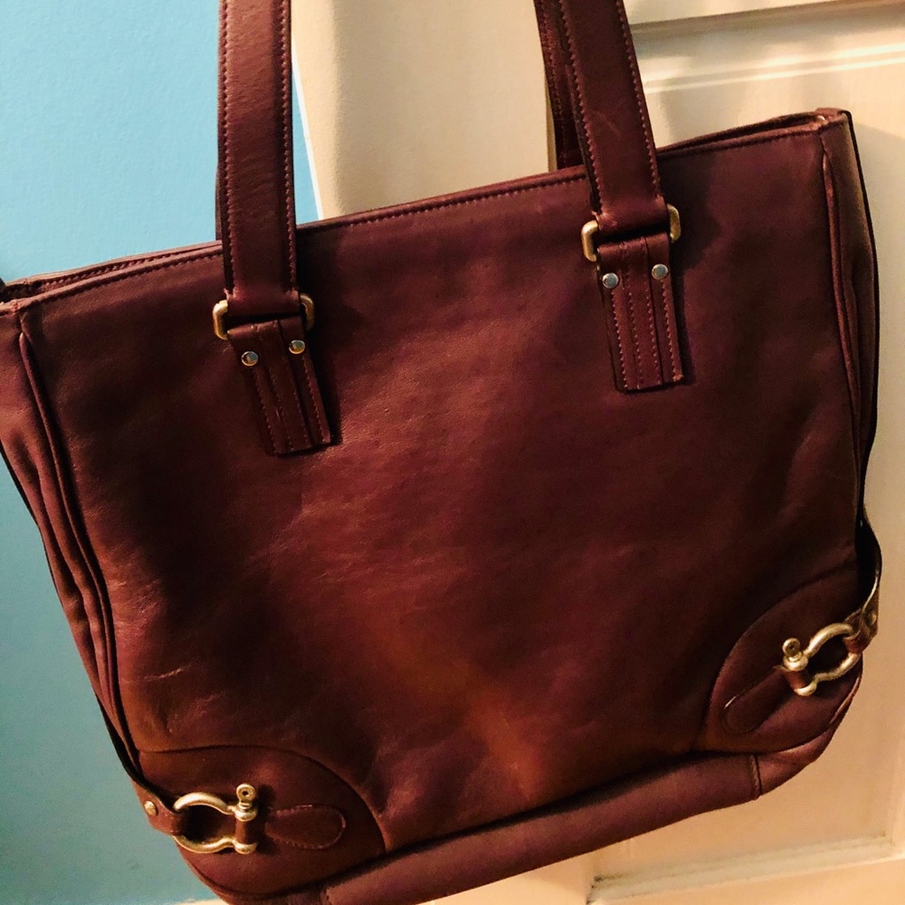 Large purple Burberry Leather tote!